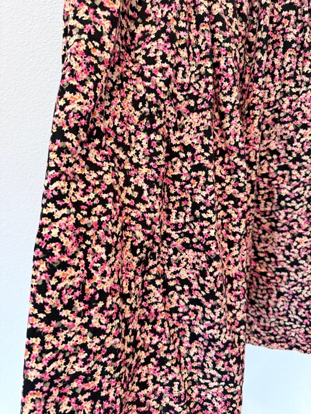 H&M Moody Floral Midi Skirt US8 Ditsy Print Cottagecore Whimsigoth A-Line Cotton - Picture 2 of 9